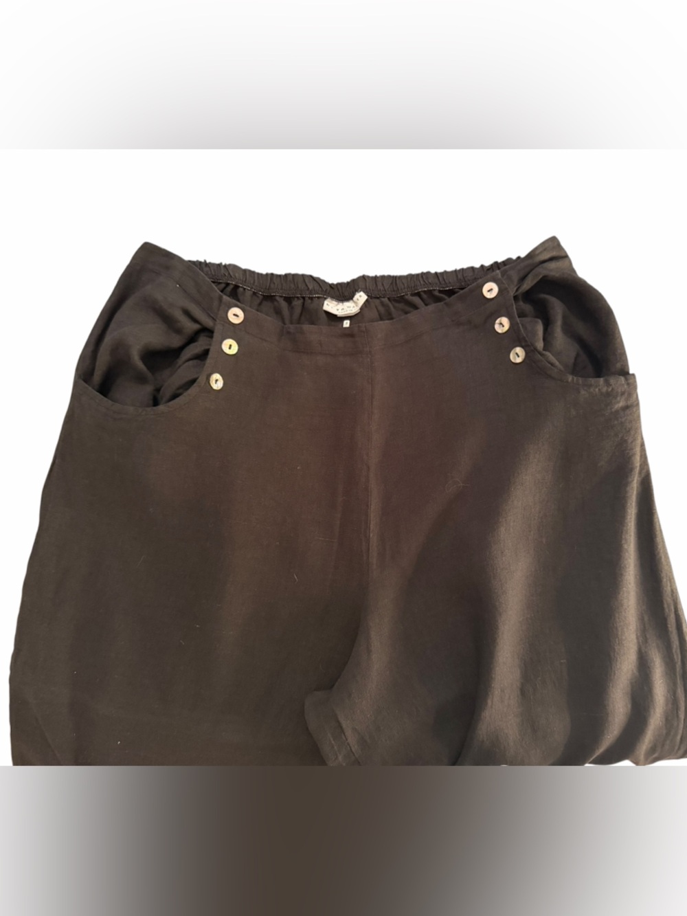 Women’s—Bryn Walker Black 100% Linen Cropped Sailor Pants. Size XX-Large. - Picture 2 of 11